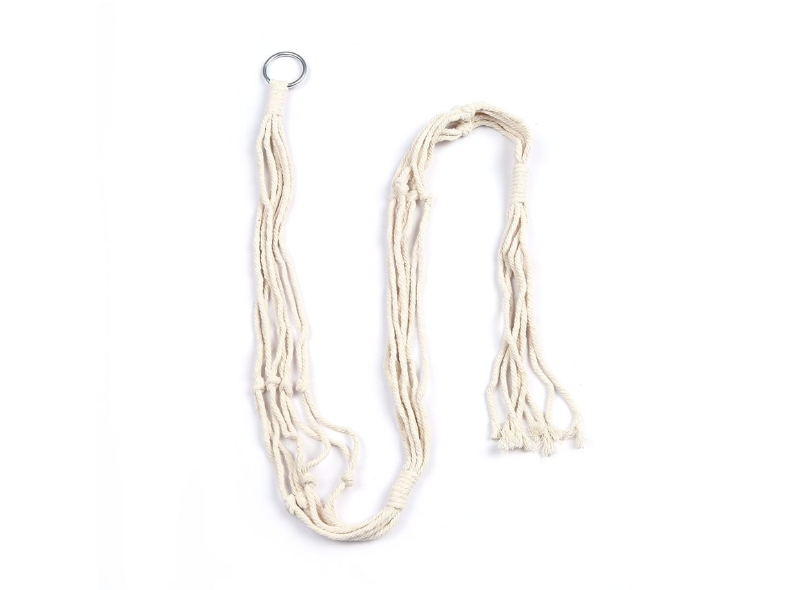 Macetero doble de macramé para uso interior y exterior, 120 cm