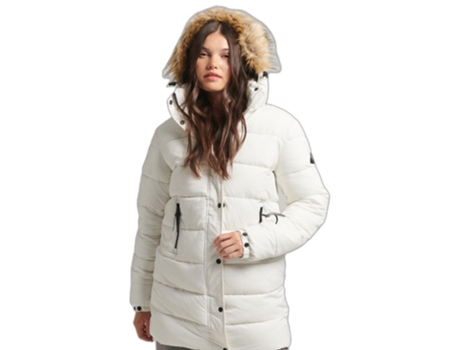 Abrigo para Mujer SUPERDRY (Poliéster - 2XS - Blanco)