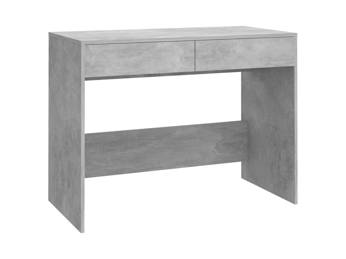 Escritorio de secretaria de madera gris cemento (101x50x76,5 cm)