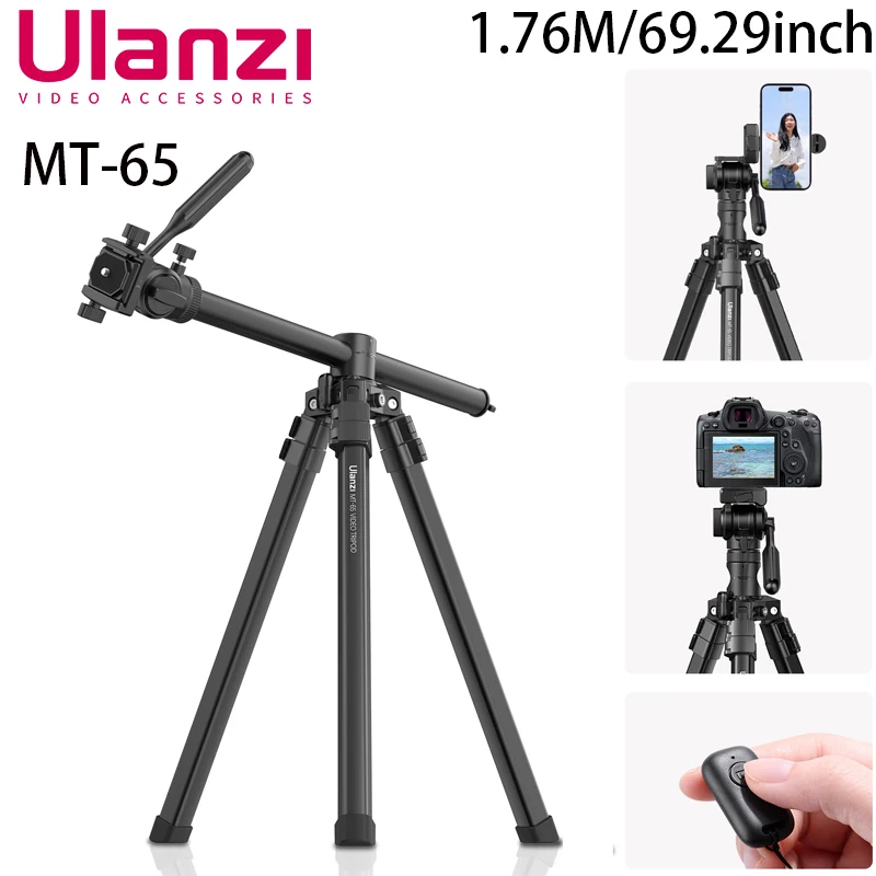 Trípode Superior MT-65 1,76m para Canon y Sony, Aluminio Profesional, Soporte Horizontal para Cámara y Celular