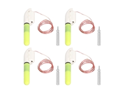 4 Pçs Bastão De Luz Led Para Pescaria Com Alarme De Mordida Verde À Prova D'água Para Pesca Noturna Na Ponta Da Vara