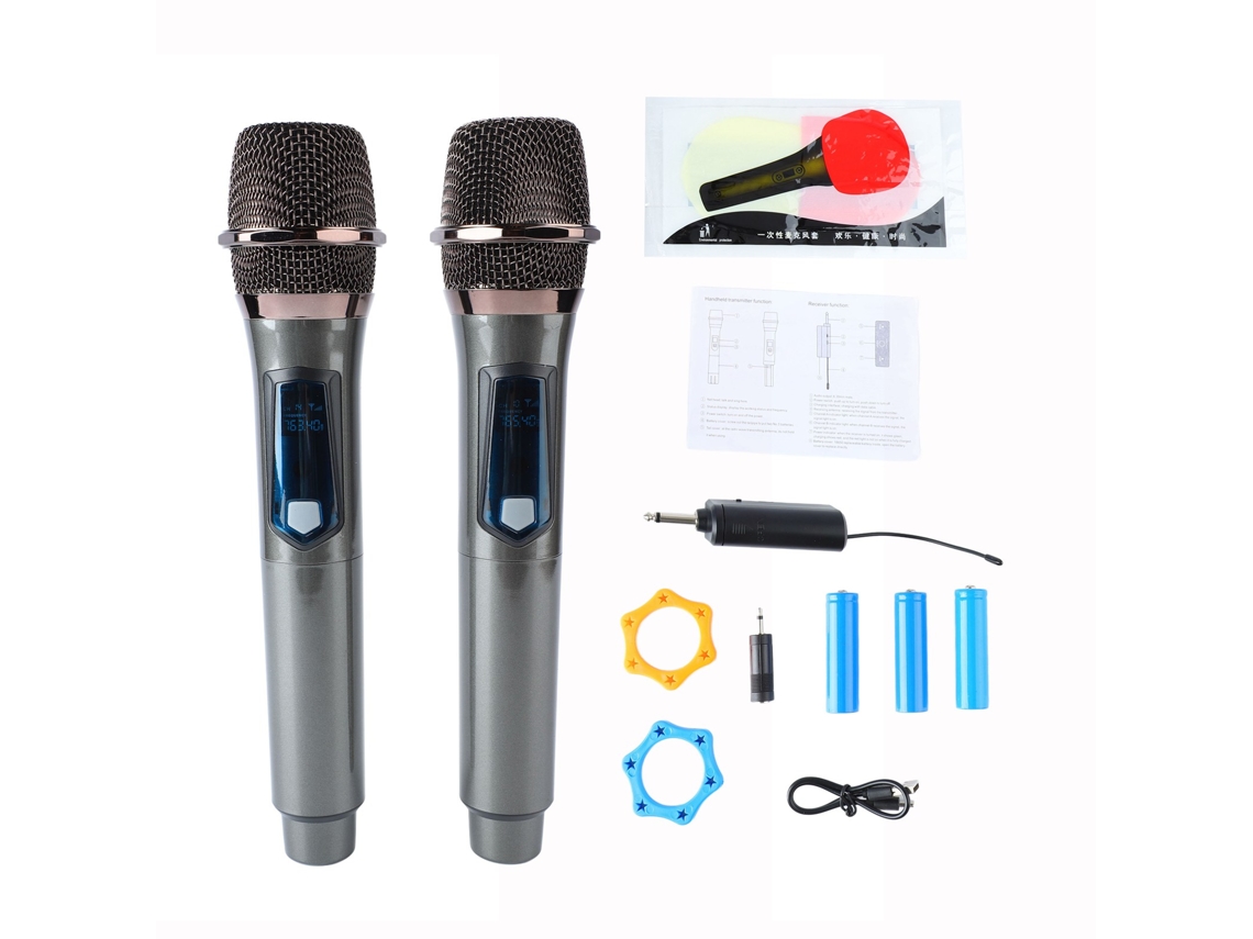 Sistema De Micrófono Inalámbrico Dinámico Uhf Portátil De 1 A 2 Para Uso Doméstico Y En Exteriores.