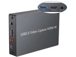 Tarjeta de captura HDMI 4K para juegos, video HD 1080p, USB 3.0, grabación de video en vivo, salida HDMI, entrada de micrófono, color negro Yizhood