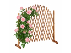 Treliça Relaxdays Em Madeira, Extensível Até 200 Cm, Suporte Para Plantas Trepadeiras, Autônomo, Jardim, Varanda.