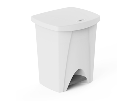 PLASTIKEN Nature - Cubo de Basura con Pedal 25L para Cocina y Baño. Blanco