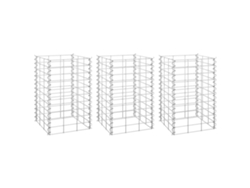 Conjunto 3 Arriate de gaviones VIDAXL Plateado Hierro (30x30x50 cm)
