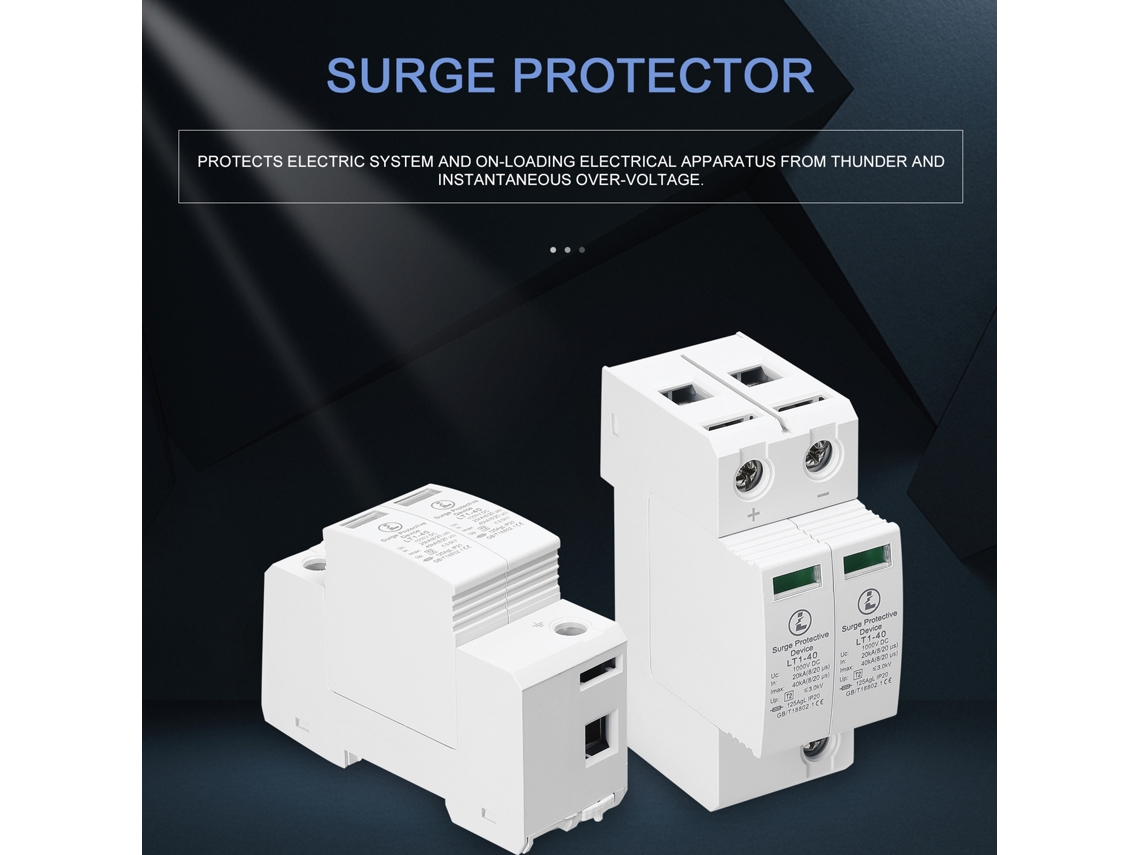 Protector Contra Sobretensiones Fotovoltaico Enchufable 2p-40ka-dc1000v Resistente A Altas Temperaturas
