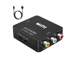 Convertidor de compuesto a HDMI, convertidor de AV a HDMI, convertidor de audio y video mini RCA CVBS de 1080P con chip de alta calidad y amplia compatibilidad.