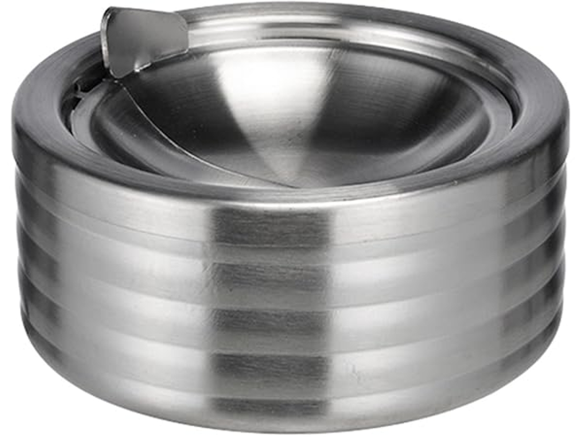 Hogar - Cenicero Con Bisagras Está Fabricado En Elegante Acero Inoxidable. Con Su Diseño Moderno Y Funcional, Es Una Solución De Almacenamie