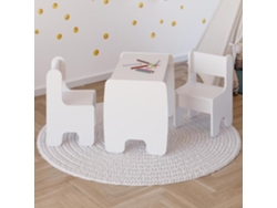Conjunto de mesa y 2 sillas infantiles TIMI - blanco
