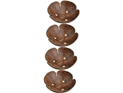 Juego de 4 puertas de fregadero de nogal con forma de concha: diseño exclusivo, material duradero y elegante.