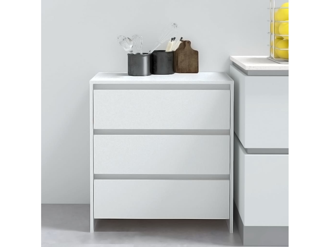 Aparador De Madera Contrachapada Blanco 70x41x75 Cm