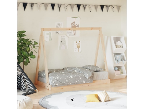 Estructura De Cama Infantil VIDAXL Marrón Madera (70x140 cm)