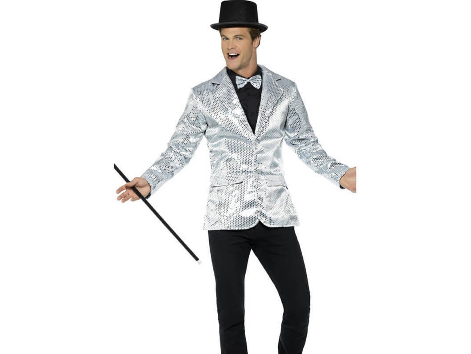 Disfraz de Hombre DISFRAZZES Chaqueta Plateada Con Lentejuelas (Talla: L)