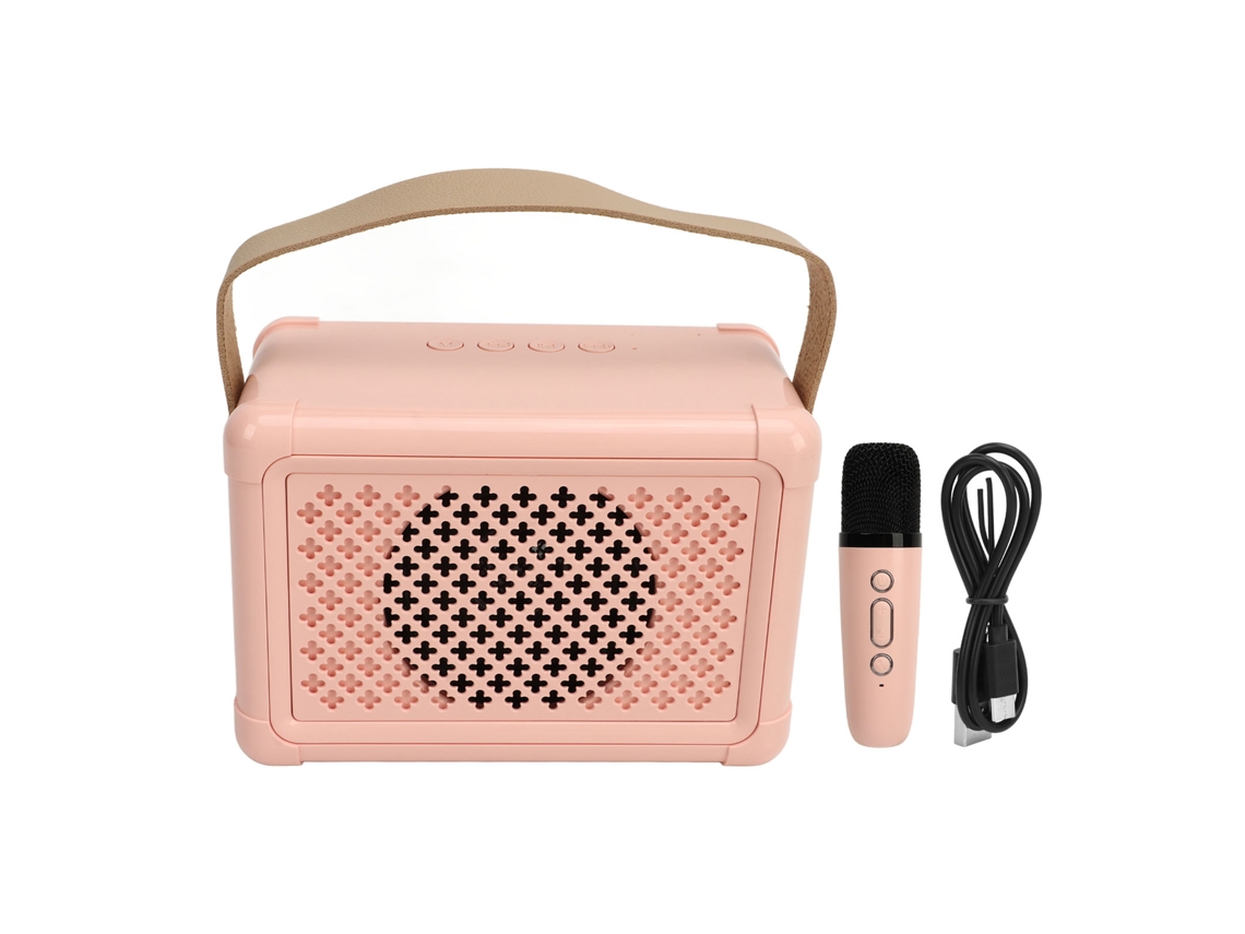 Mini Sistema De Altavoces De Karaoke Portátil Con Micrófono Bluetooth 5.0 Para Fiestas - Rosa