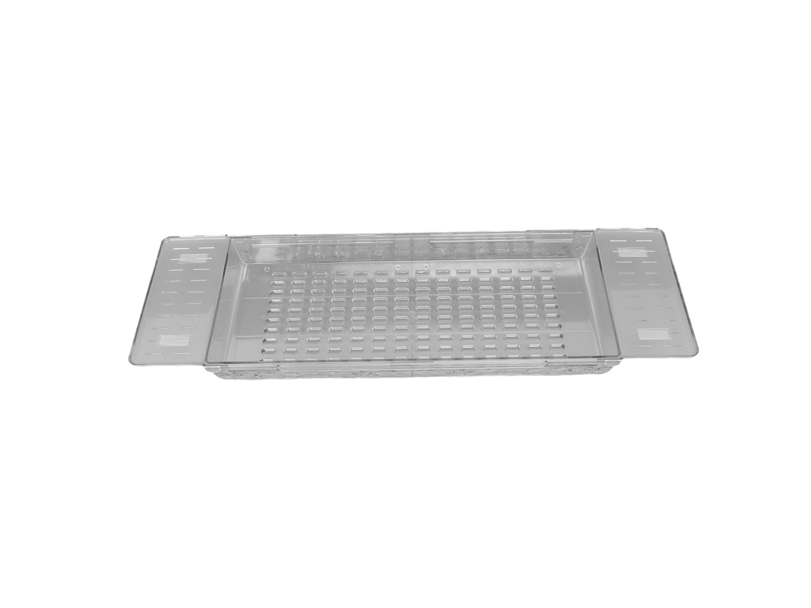 Bandeja de bañera retráctil universal impermeable, soporte para bañera, toallero, accesorio de baño de lujo, transparente