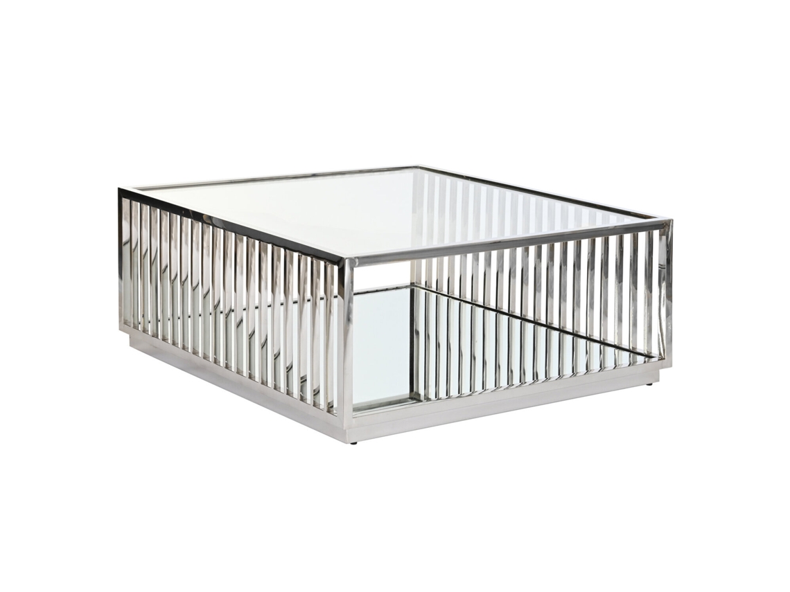 Mesa Centro Acero Espejo Cromado 100x100x45cm