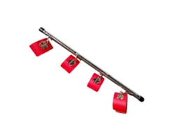 Set De Restricción De Bondage Con Esparcidor De Acero Inoxidable Y Manillas Bloqueables Rojo