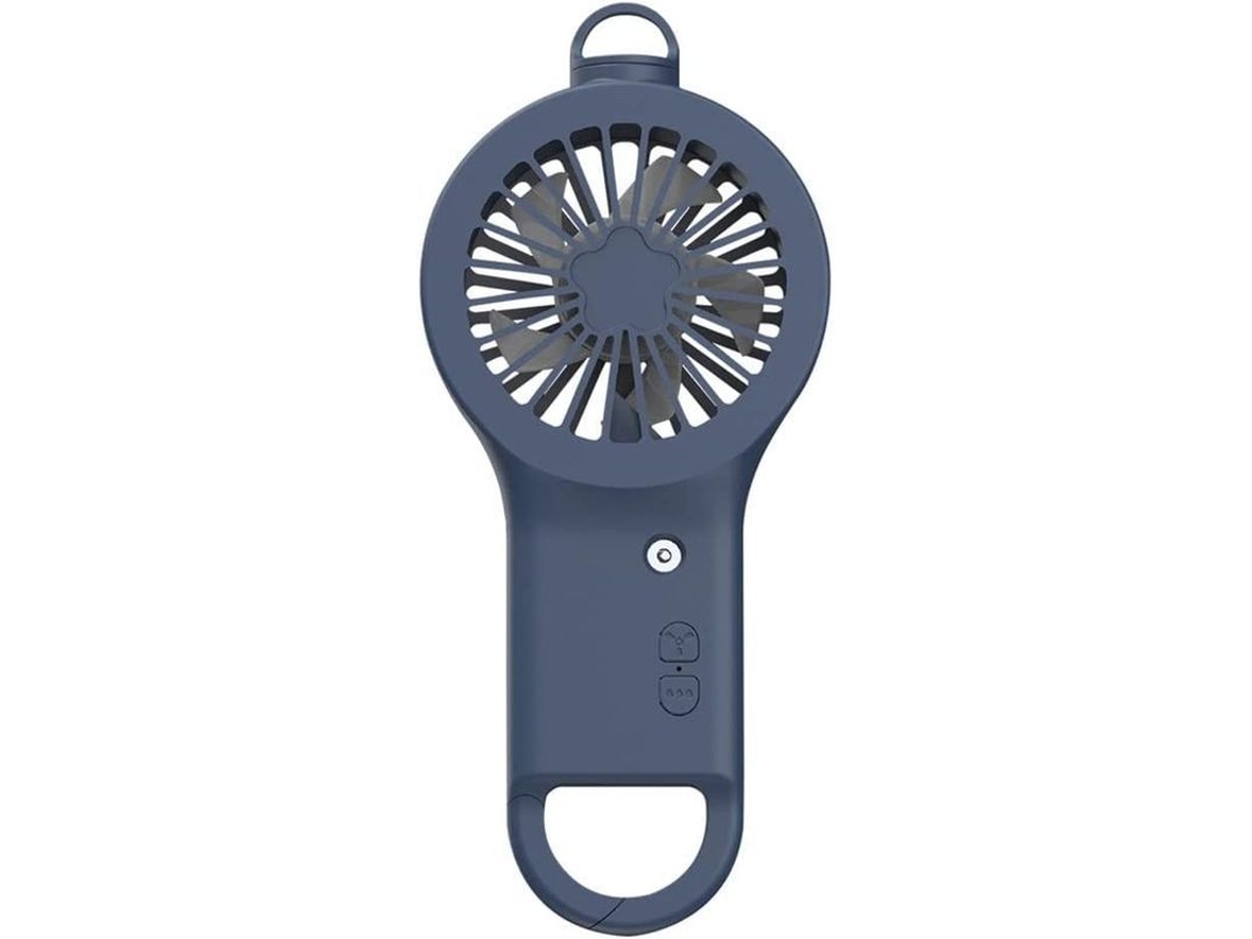 Mini Ventilador Portátil Recargable Por Usb Con Luz Nocturna Azul Para Uso En La Oficina Y Al Aire Libre.