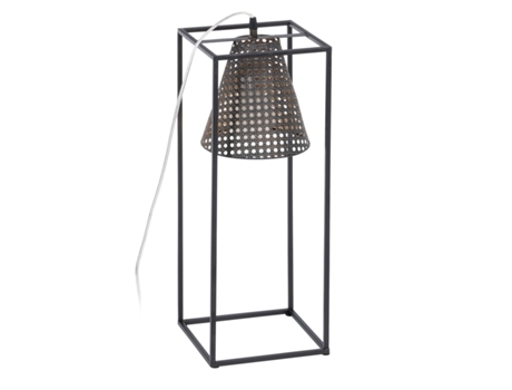 Lámpara de Pie Negro Dorado Metal 20 x 20 x 57 cm