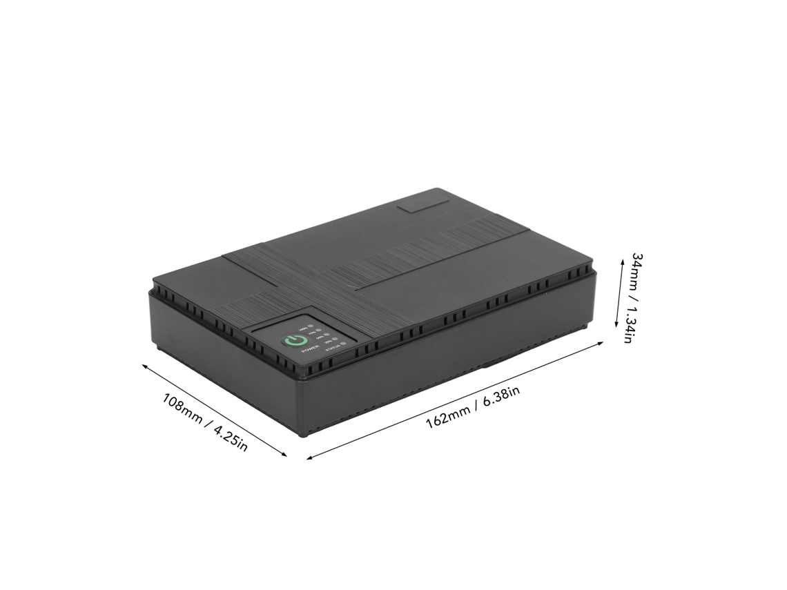 2026dz - Sistema de alimentación ininterrumpida (UPS) con batería de respaldo de 8800 mAh, 5 V, 9 V, 12 V, PoE, 15 V, 24 V, para router de cámara, enchufe estadounidense, color negro.