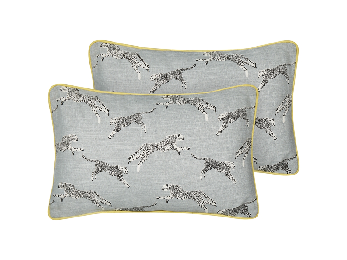 Cojines decorativos BELIANI Arales de Algodón Gris 30x50x10
