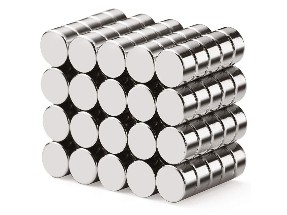 2026-40 Imanes Neodimio N45 Fuertes Extra, 6mm X 3mm, Niquelado Anti-corrosión