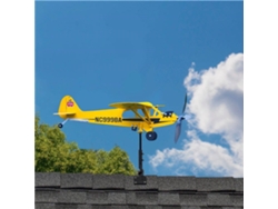 Ventilador Decorativo Amarillo Con Forma De Avión, Resistente Al Viento Y A La Lluvia, Perfecto Para Jardines Azoteas, Estilo Retro.