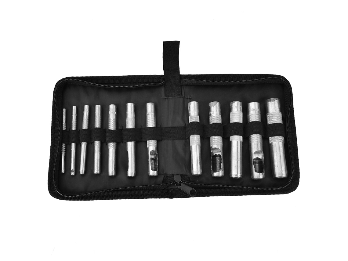 12 Perforadoras Redondas Huecas De Acero Al Carbono De 3-16 Mm Para Cuero. Herramienta Para Manualidades.