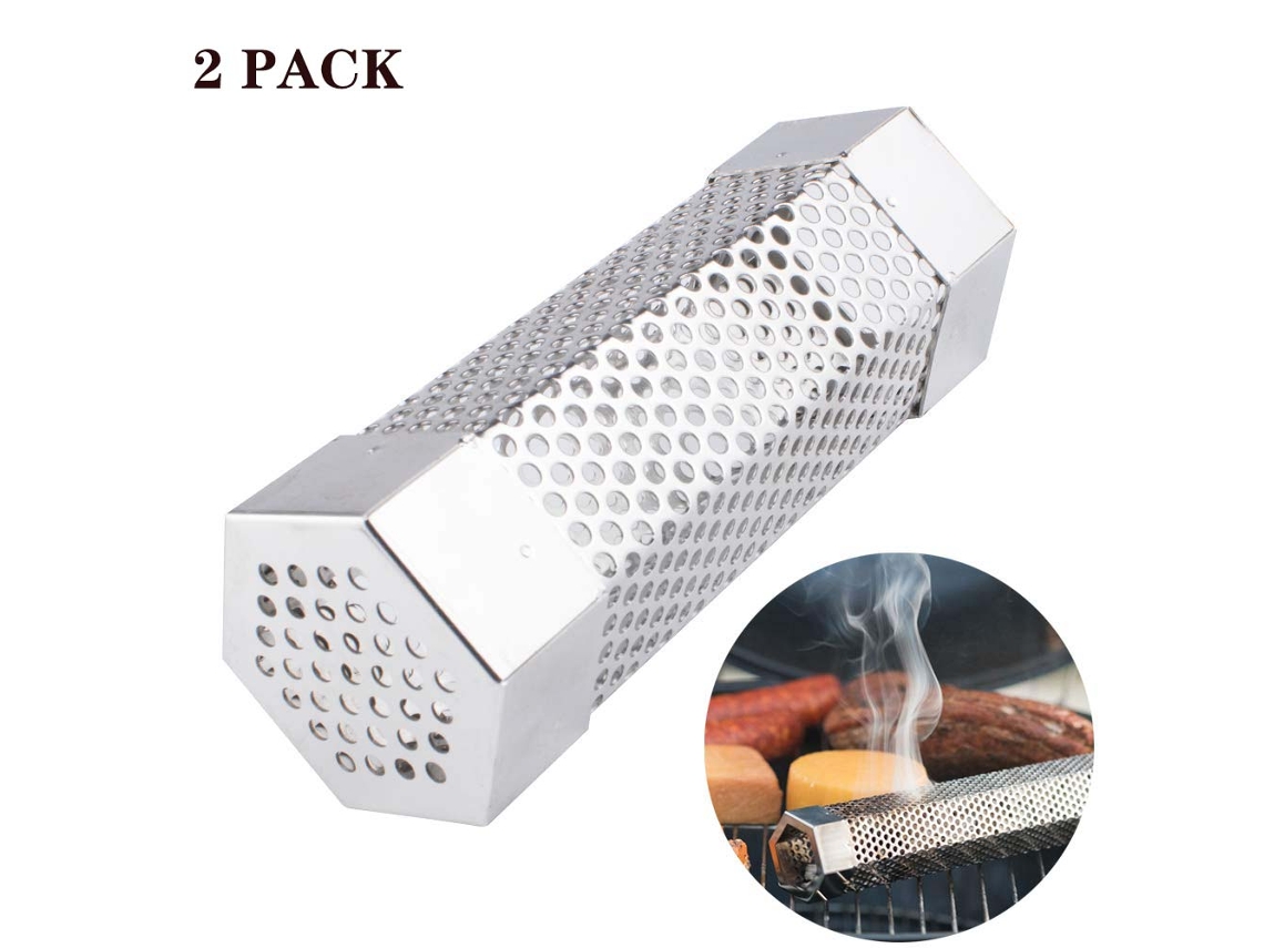 XYVONA Hexagon Design Pellet Fumante Tubo, Portátil Uso De Aço Inoxidável Churrasco, Todas As Grades Compatibilidade Fumegantes Fumantes A Frio 6 , Vários P