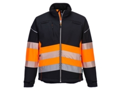 Softshell Pw3 De Alta Visibilidad, Clase 1 (3 Capas) Negro Naranja / Xxxl