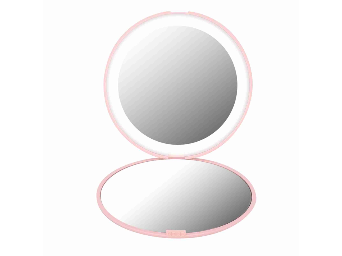 Espejo de maquillaje portátil con aumento de 10x