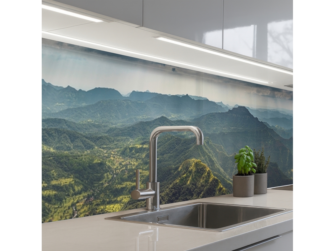Paneles para salpicadero de cocina - Paisaje - Valle - Verde 500x80 cm