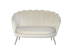 Sofa Poliester Metal Crema 130x77x83cm