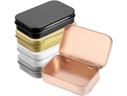 Caja Metálica De 9,5 X 6,3 X 2,1 Cm Con Tapa Abatible, Paquete De 5 Unidades, Ideal Para Guardar Botones.