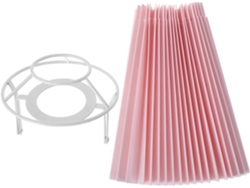 Pantalla de lámpara de mesa y de pie de tela rosa plisada para mesas pequeñas y lámparas con estructura de hierro reforzado. SFUSHOS