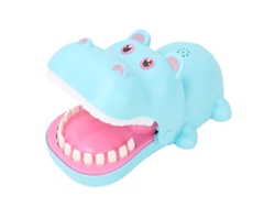 Juguete Portátil De Hipopótamo Blanco Para Morder Los Dedos Con Dientes - Juguete Azul Para Niños