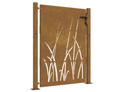 Maison Exclusive - Puerta De Jardín 100x150 Cm De Acero Corten Con Diseño De Hierba