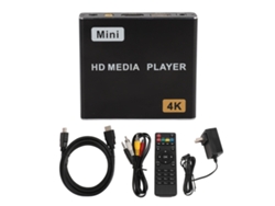 Mini Reproductor Multimedia 4k Hd Con Control Remoto, Interfaz Usb Y Ranura Para Tarjeta De Memoria Con Enchufe Estadounidense.