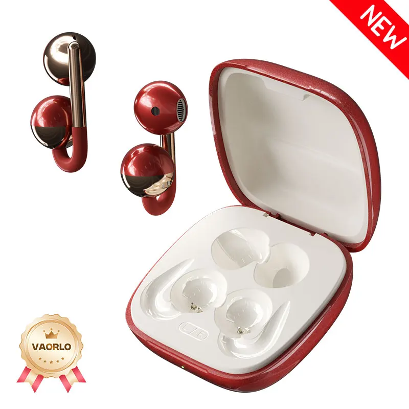 Auriculares Inalámbricos Bluetooth 6.0 Con Gancho Para La Oreja (rojos), Calidad De Sonido Hifi, Control Táctil.
