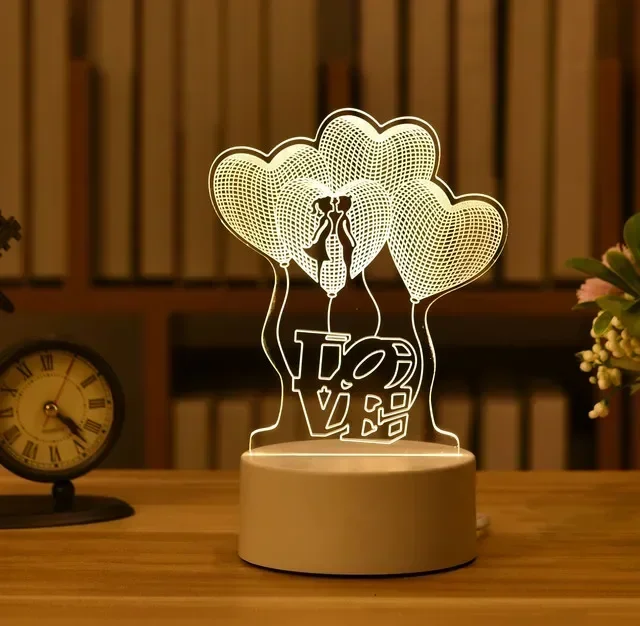 (luz Cálida) Lámpara Led Acrílica 3d, Se Puede Utilizar Como Luz Nocturna O Para Decoración Del Hogar.
