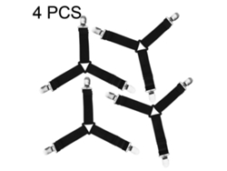 4 Sujetadores Ajustables Para Fundas De Almohada Con Clips Triangulares, Color Negro.