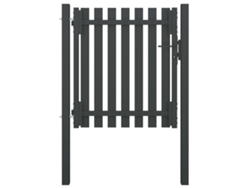 Puerta De Valla Del Jardín De Acero Gris Antracita 1x1,25 Cm
