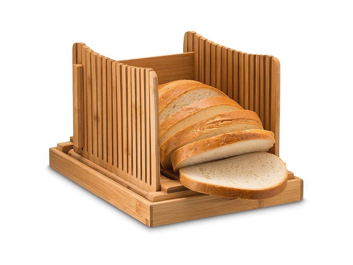 2026-cortador De Pão Plegável De Bambu Ajustável Com Prato De Migalhas Para Pão Caseiro E Bolos 12,5''x8,5''x1,6''