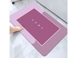 Alfombra de Baño LUUCOZK Antideslizantes Absorbentes Decoración Baño Secado Rápidogoma Cuadrada Rosa (60x90cm)