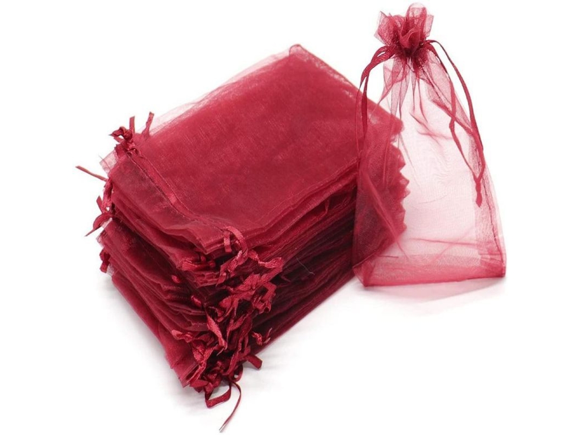 2026da-100 Bolsas De Protección Para Frutas Y Verduras Anti-ave Y Plaga Con Malla Aireada Reutilizables Herramientas De Jardín Rojo Vino 15x20cm