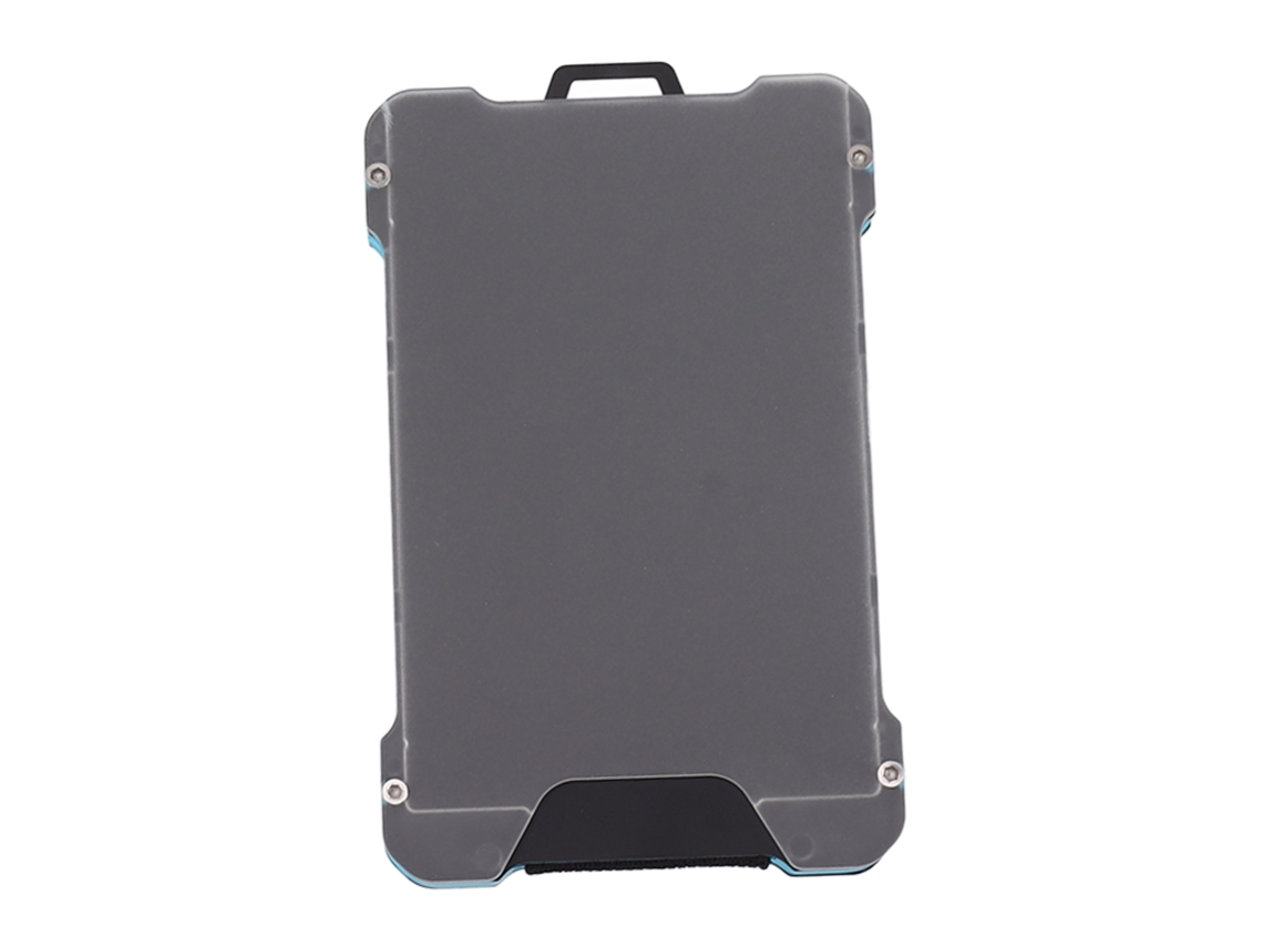 Cartera delgada transparente con bolsillo para tarjetas y credencial, de aleación de aluminio antidesmagnetización, color azul.