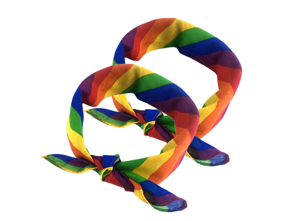 Diademas Arcoíris Del Orgullo Gay, 2 Unidades, Bufanda/corbata, Accesorio De Fiesta, Material Premium, 55x55cm