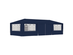 Carpa profesional para fiestas con paredes laterales, 4 x 9 m, 90 g/m², azul, Dkd Home Decor