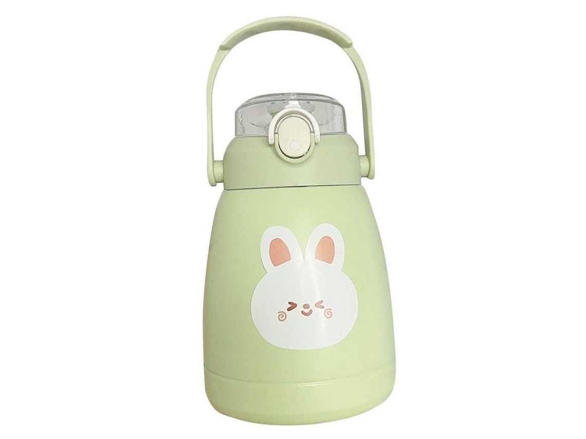 Botella termo infantil Rebe Linjou, portátil y a prueba de fugas con tapa, fabricada en acero inoxidable, ideal para el colegio y los viajes.